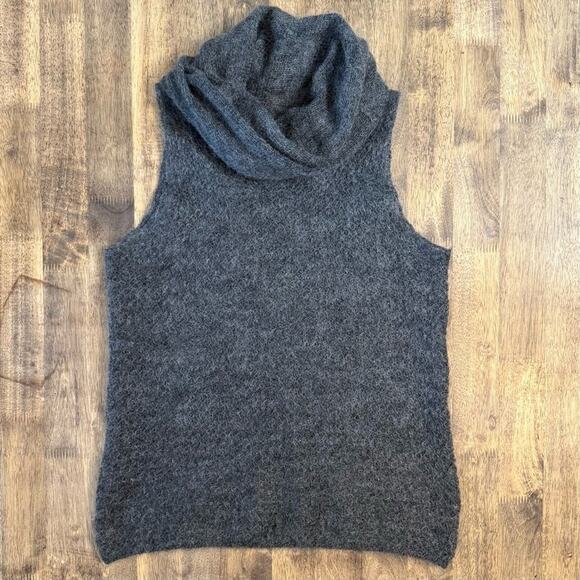 Linda Allard Ellen Tracy Women’s VTG Mohair Cowl Neck Tank Sweater Gray Size S - Picture 3 of 8